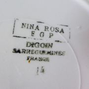 4 vintage Digoin Sarreguemines Nina Rosa porcelain soup plates 2008158