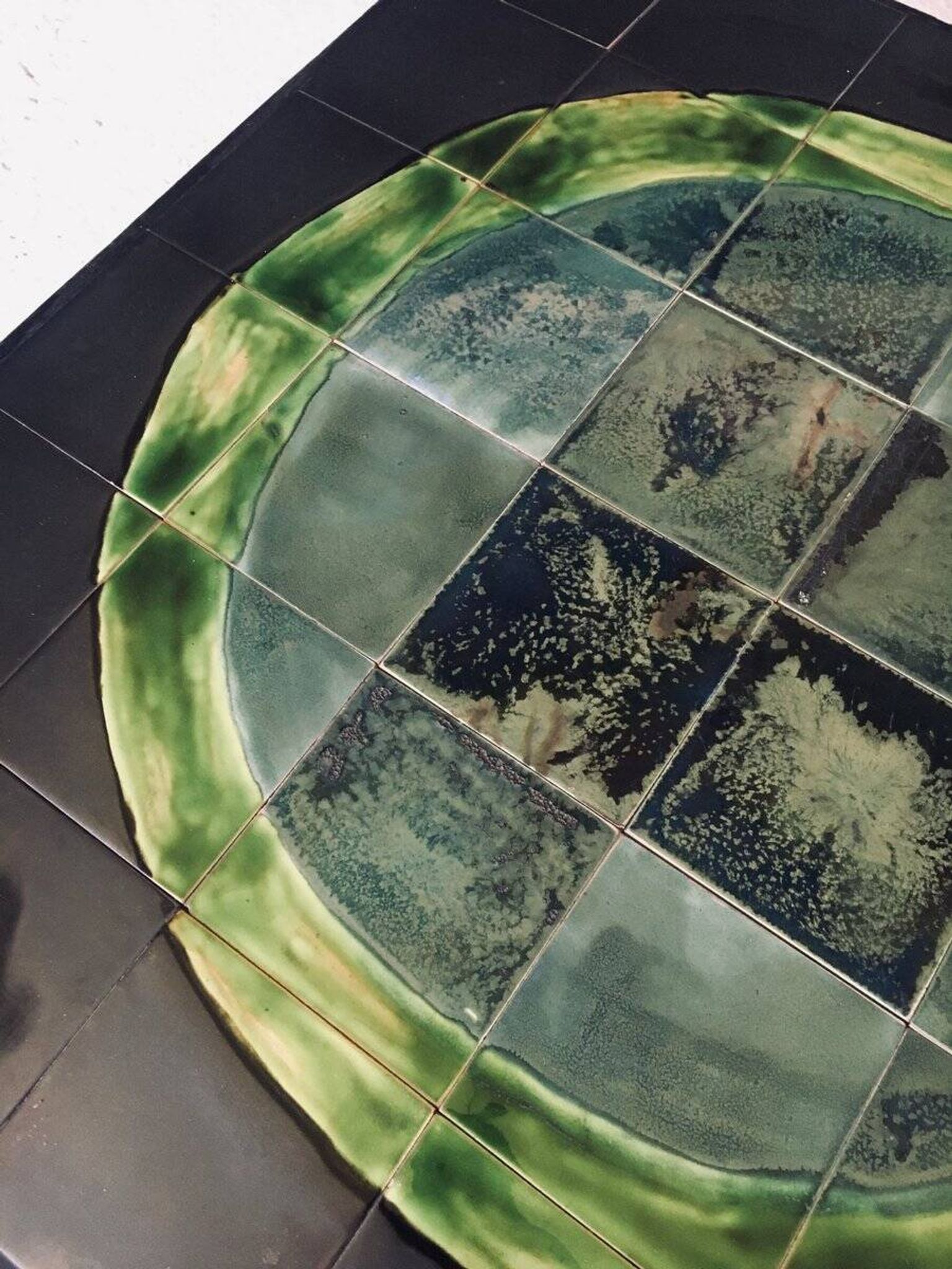 Mid-Century Studio Ceramic Tile Coffee Tabe, Belgium, 1960s