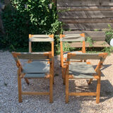 Set of 4 foldable chairs in pine 60s
