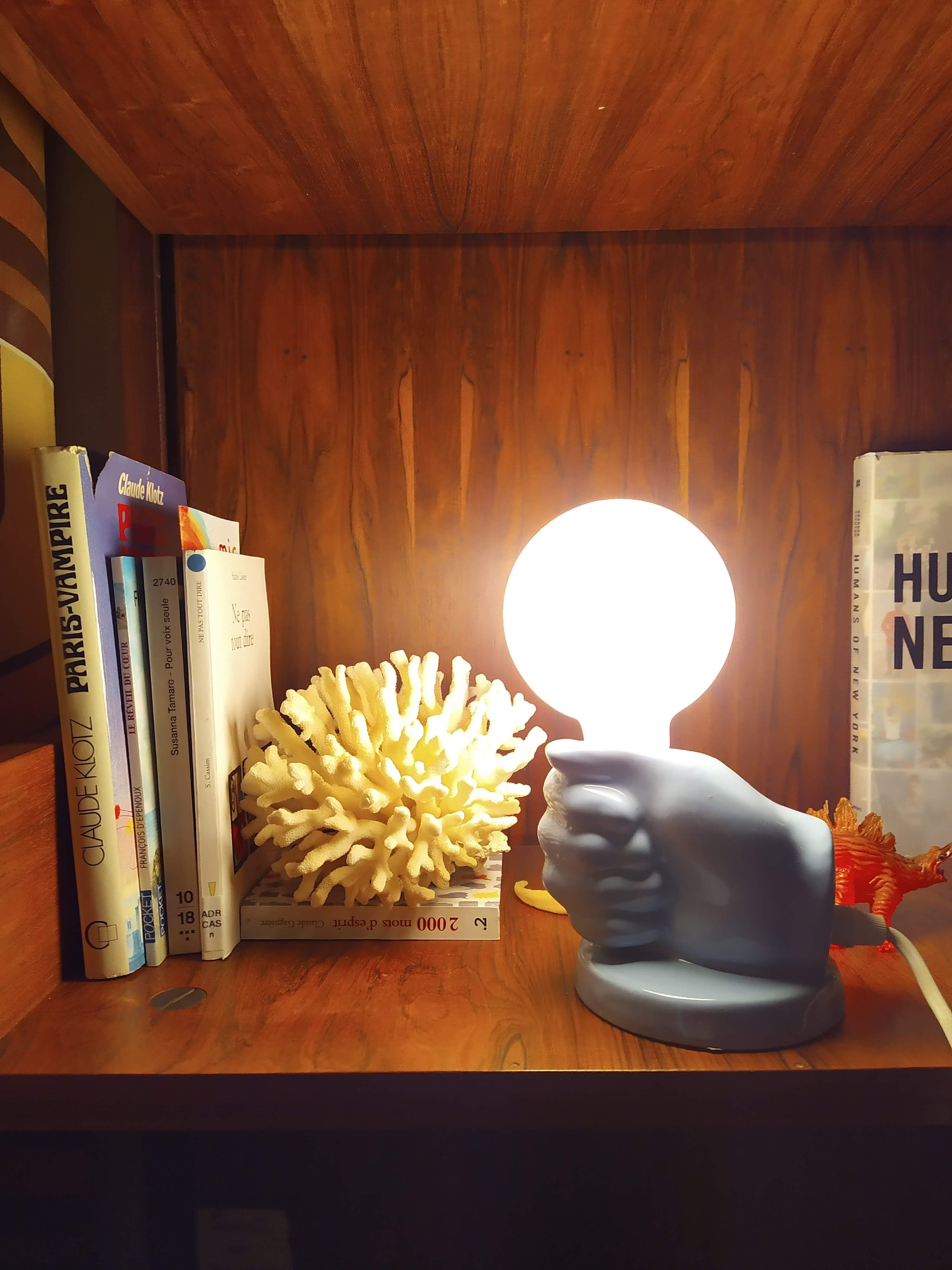 Italian table lamp 80s faience