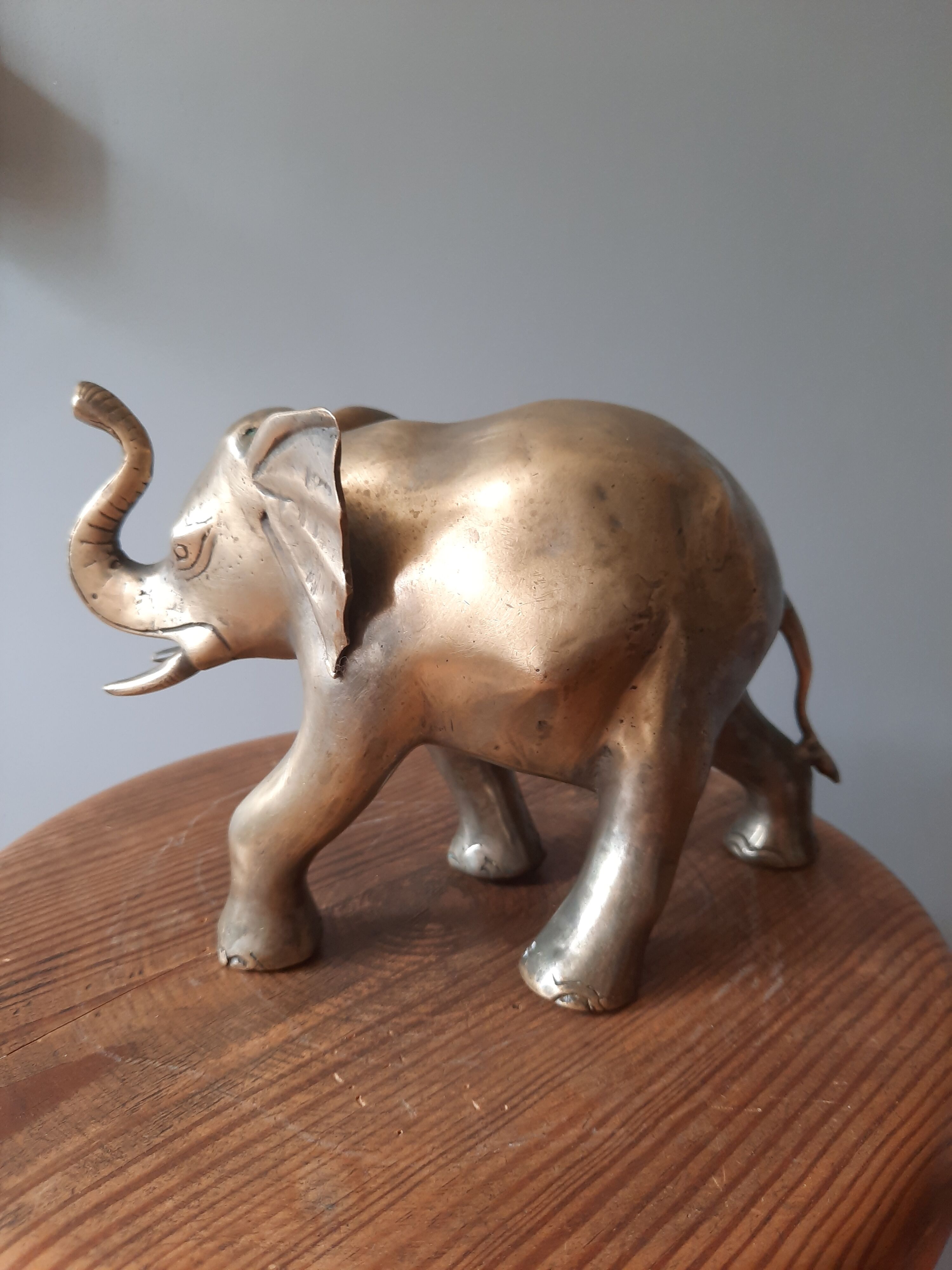 Elephant in vintage gilded brass