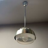 Large Space Age Hanging Lamp with Metal and ABS Lampshade, 1970s