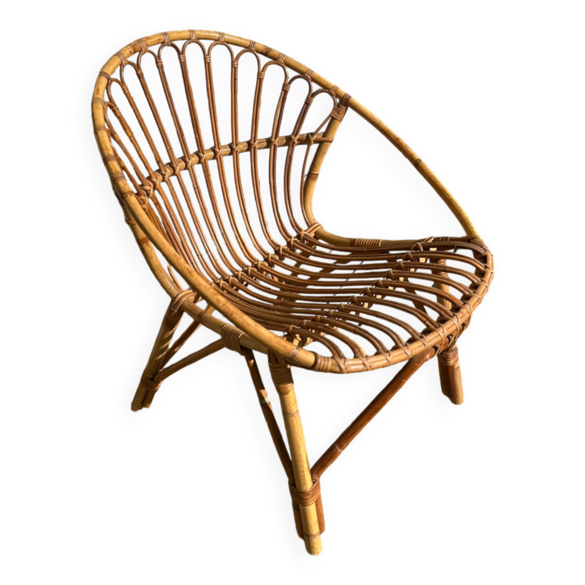 1960s rattan armchairs