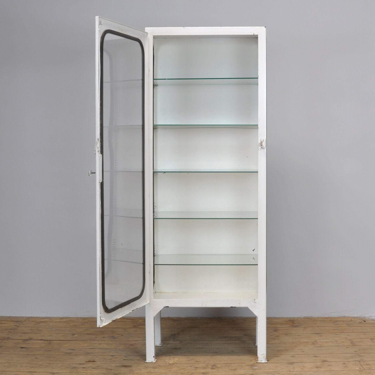 Vintage Medical Cabinet With Five Glass Shelves, 1975