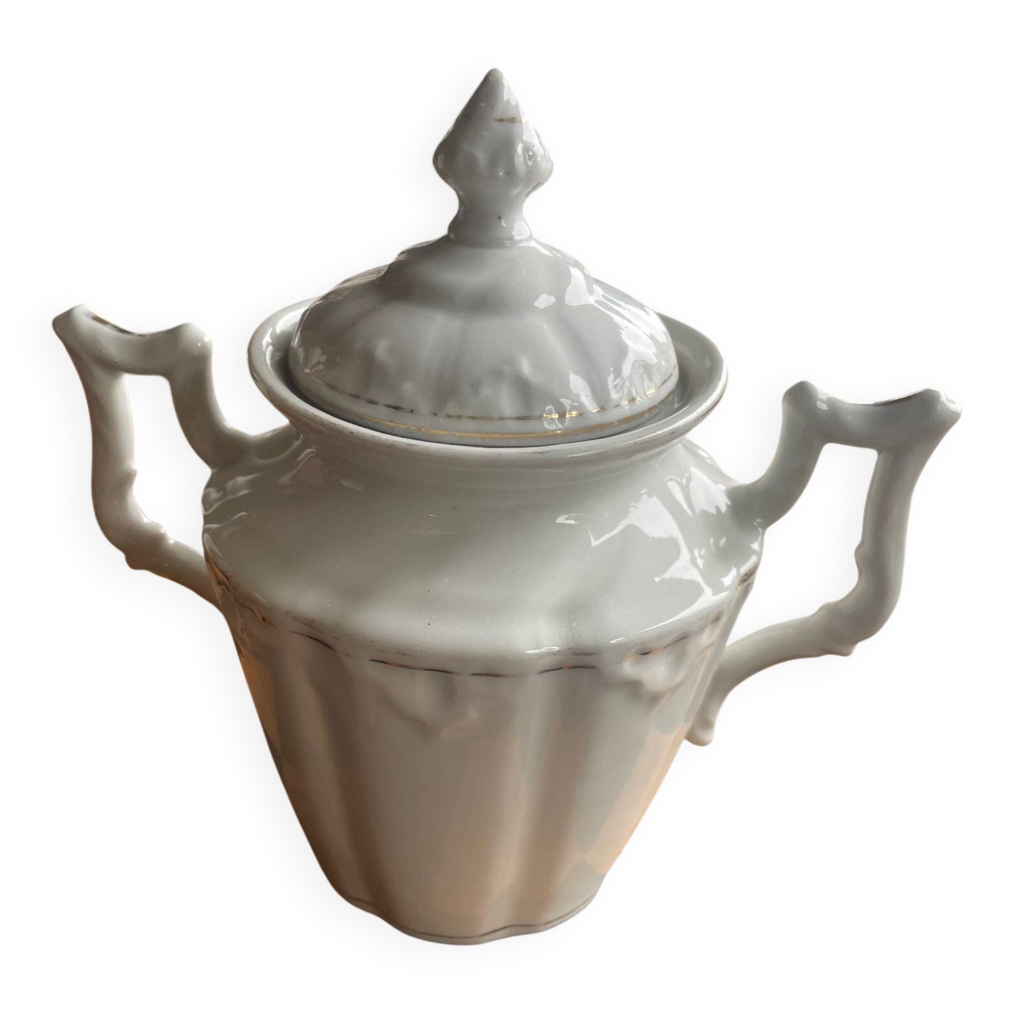 White porcelain sugar bowl