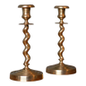 Pair of vintage candle holder, vintage candle holder, brass twist candle holder, interior decoration