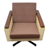 Fauteuil pivotant des années 1960 en mohair-velours