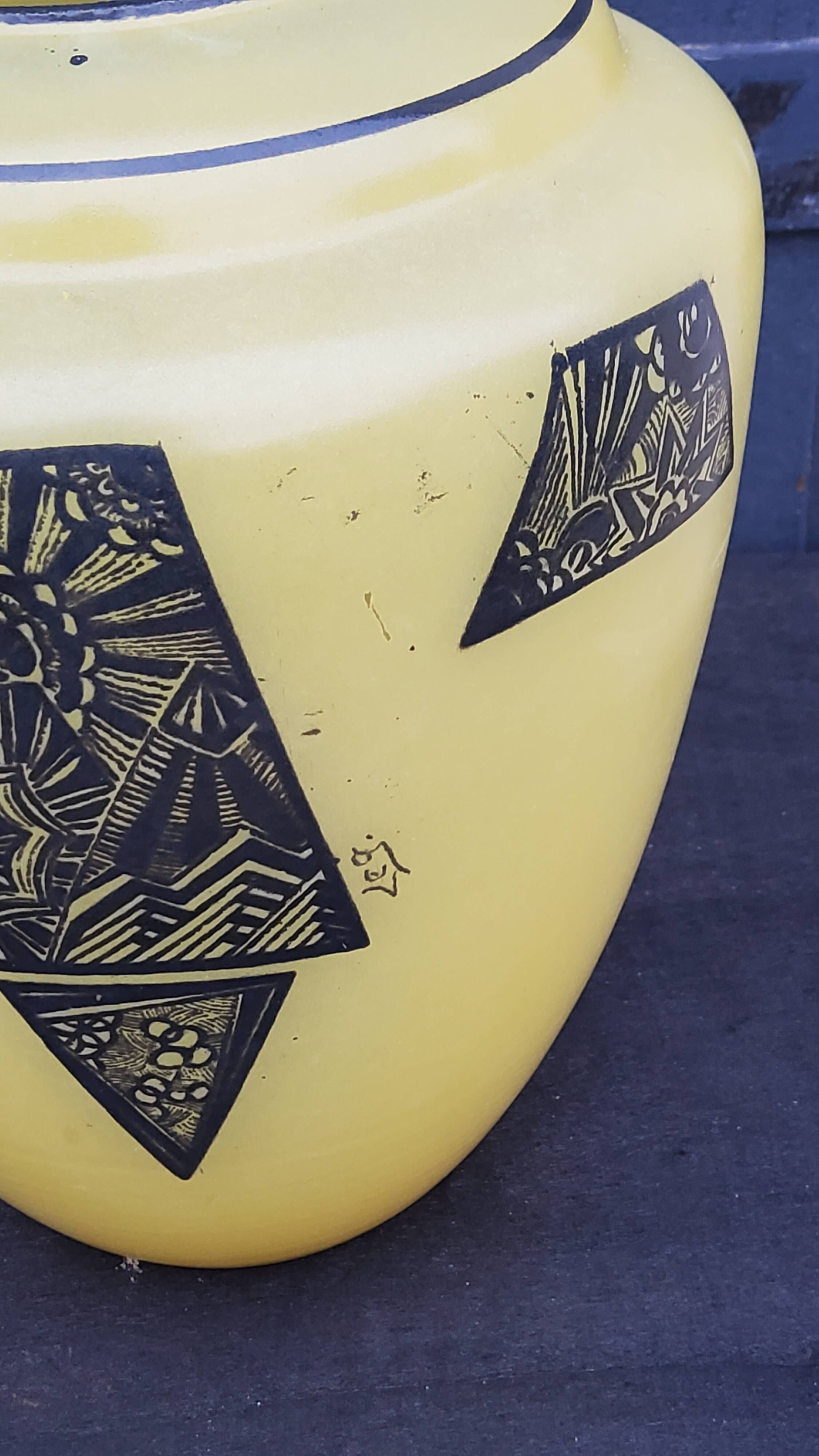 Art deco glass vase signed Legras from the 1930s