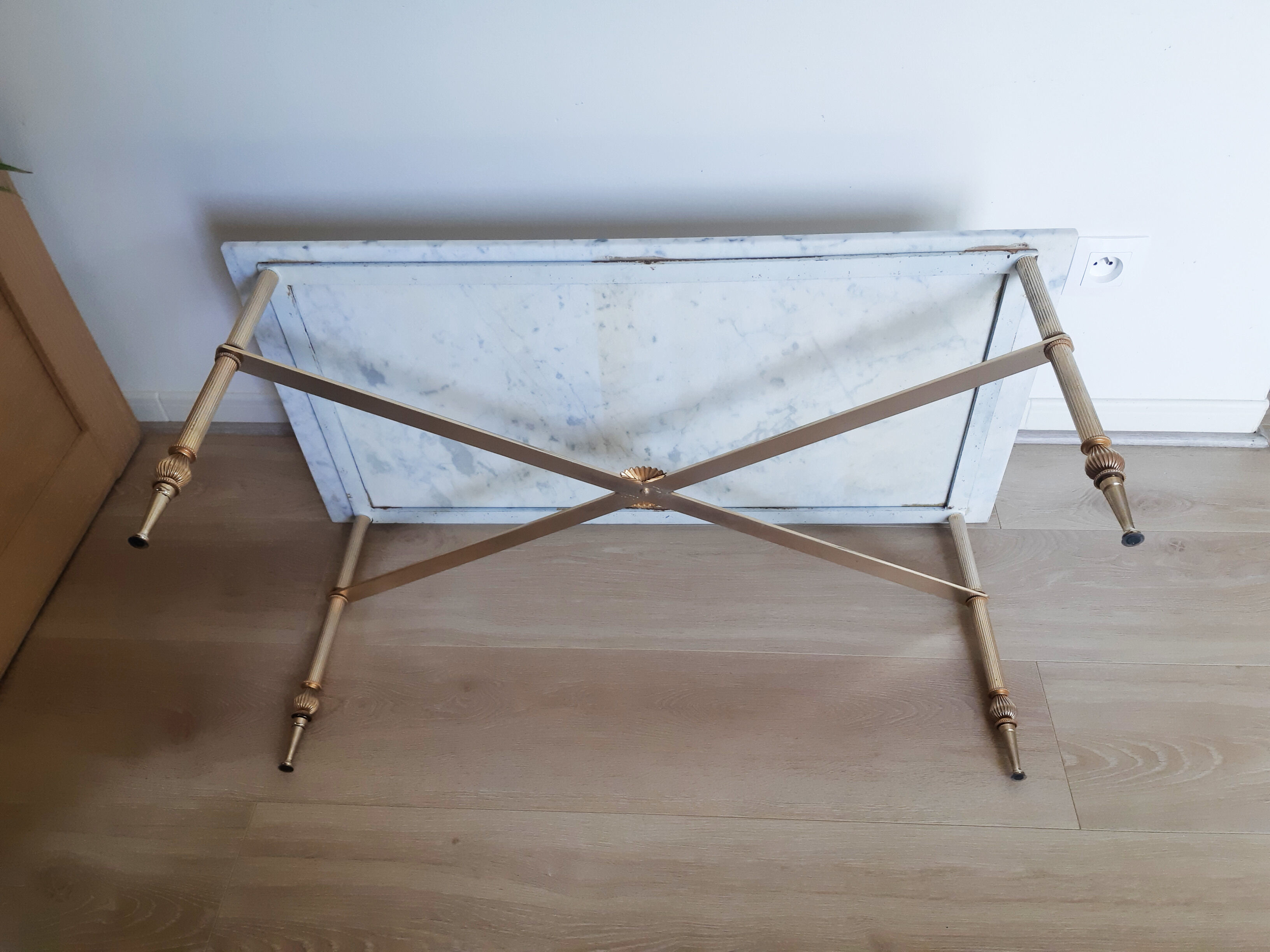 Marble and brass coffee table