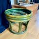 Patinated wooden footrest