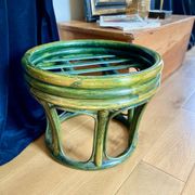 Patinated wooden footrest