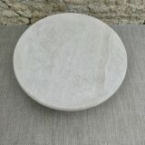 Side table, round travertine sofa end