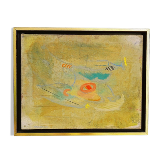 Oil on canvas, "Abstraction" , Eléonor Pironneau, 1990