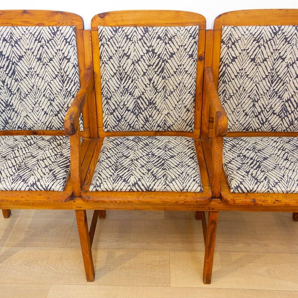 3 Seat Upholstered Bench, Spain, 1910s