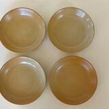 Set of 4 CNP village stoneware skullcap plates
