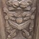 Cupboard door, decorative panel in antique carved fruit wood