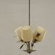 Mid-century glass and brass chandelier, model 501-3 by Stockmann, Finland, 1940s.