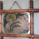 Wooden bamboo imitation mirror, antique mirror, hanging mirror.