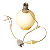 Lampe verre jaune vintage, lampe boule jaune miel, lampe de table verre soufflé, lampe à poser