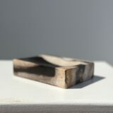 Symmetrical multicolored petrified wood soap dish