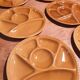 Set of 6 round plates with Gien France compartments