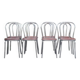 8 vintage chrome bistro chairs