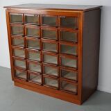 Vintage Dutch Hardwood Haberdashery Shop Cabinet, 1930s