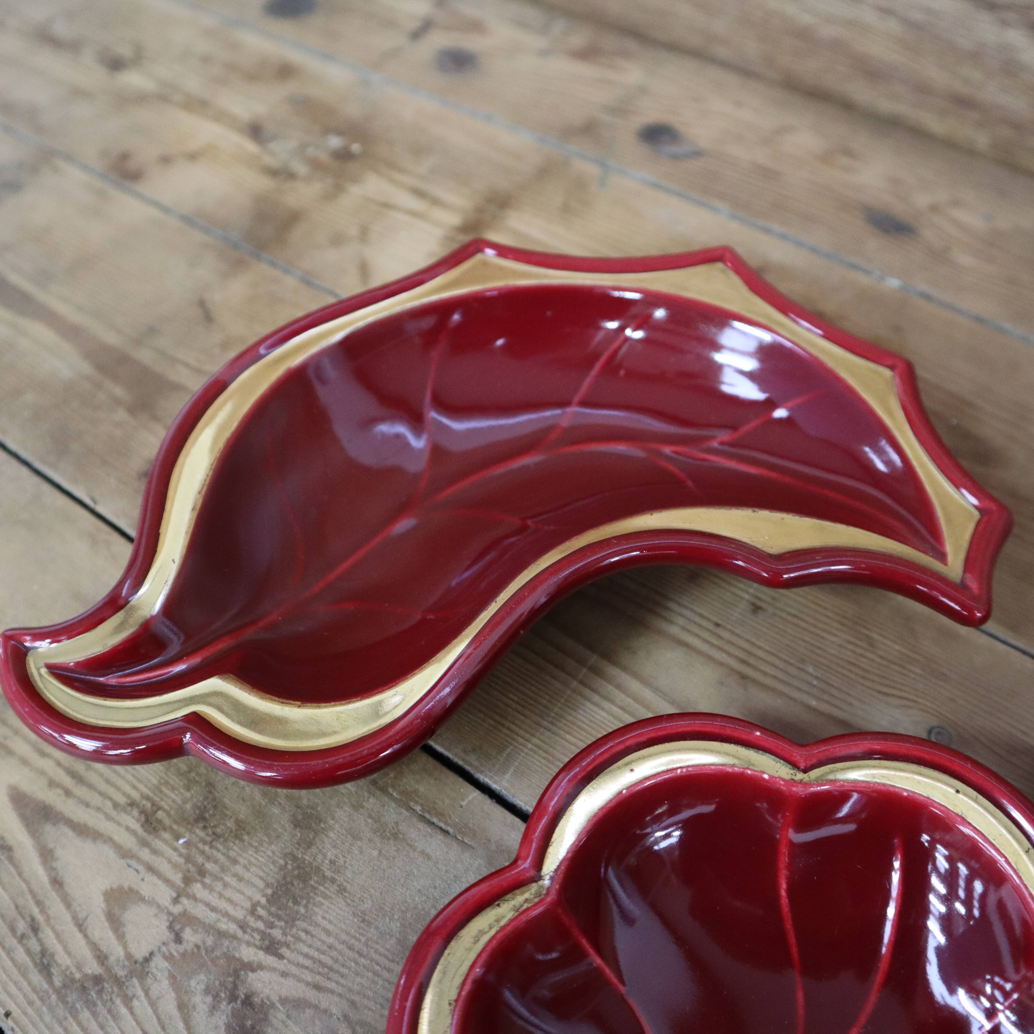 Verceram 50s Bordeaux aperitif service with gold trim