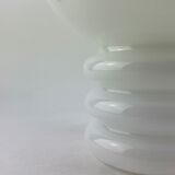 Lampe de table vintage en verre blanc, ampoule de Glashütte Limburg 1979