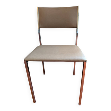 Chaise années 70 chrome et skaï