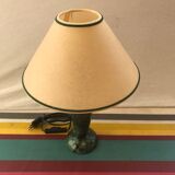 Ancient lamp column marble green veine noir - vintage beige lamp