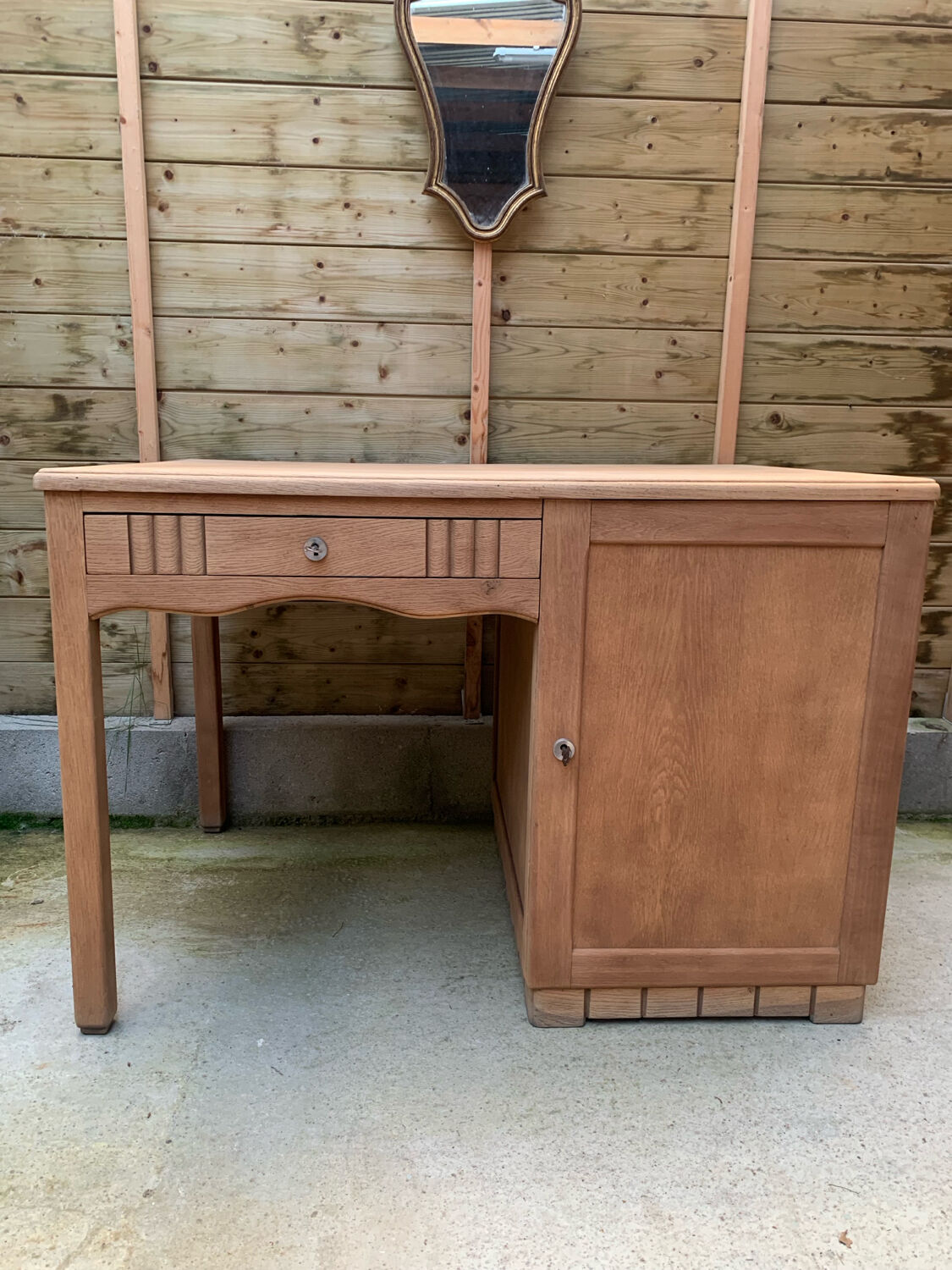 Solid oak Art Deco desk