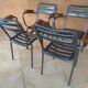 Set table and 4 armchairs bistro garden Tolix Xavier Pauchard 1950s