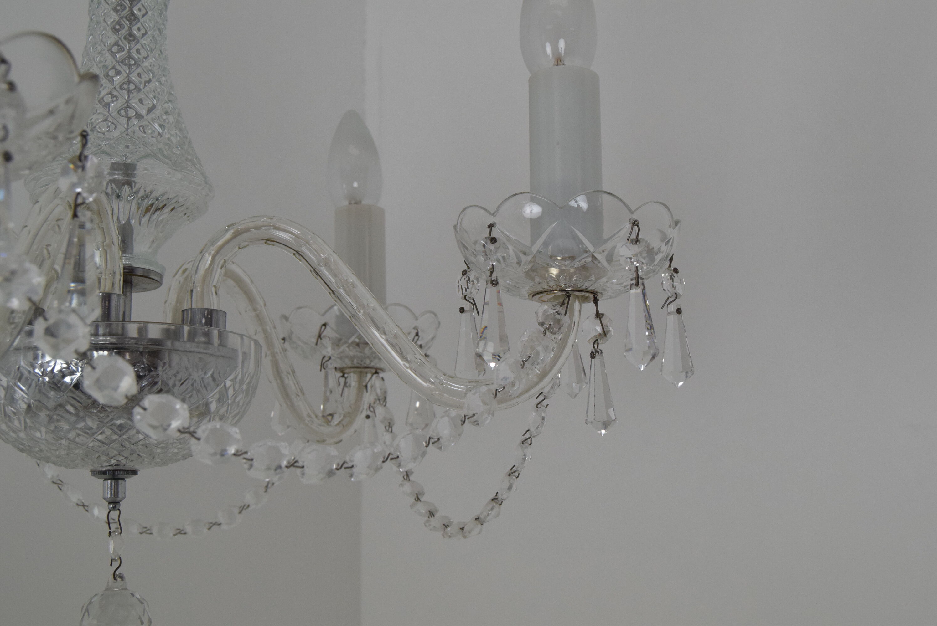 Mid-century Crystal Glass Chandelier by kamenicky Senov,1960's.