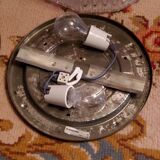 Set of 2 Erco ceiling lights from the 60s in diamond-tipped glass Diameter 35cm
