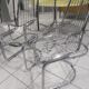 Suite of 6 vintage chrome metal chairs 1970
