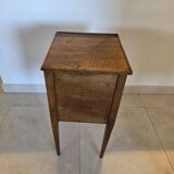 Small Louis XVI period bedside table / chest of drawers in walnut with 3 drawers