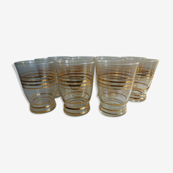 11 glasses with gilding