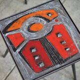2 nesting varnished ceramic coffee tables - the brothers jean & robert cloutier 1950