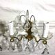 Pair of bronze sconces and crystal tassels 2 lights louis xv style