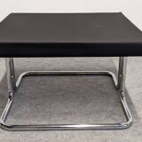 Set of 4 ottoman stools and 1 tubular coffee table, 1960s-70s