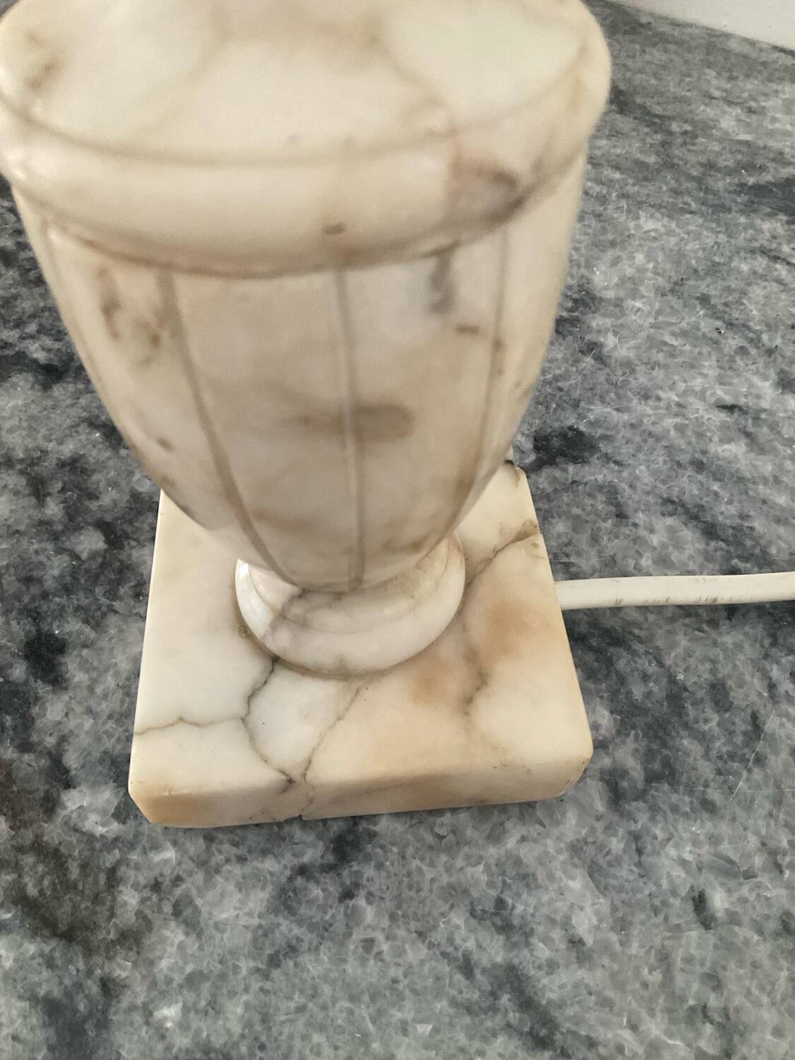 Pair of marble lamp bases from the 1950s.