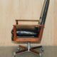 Executive office chair model 419 Arne Vodder for Sibast in hardwood and leather.