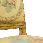Pair of gilded wooden chairs with upholstery. Louis XVI period.