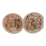 Pair of French Revolution Theme plates from the Sarreguemines Manufacture Late 19th century