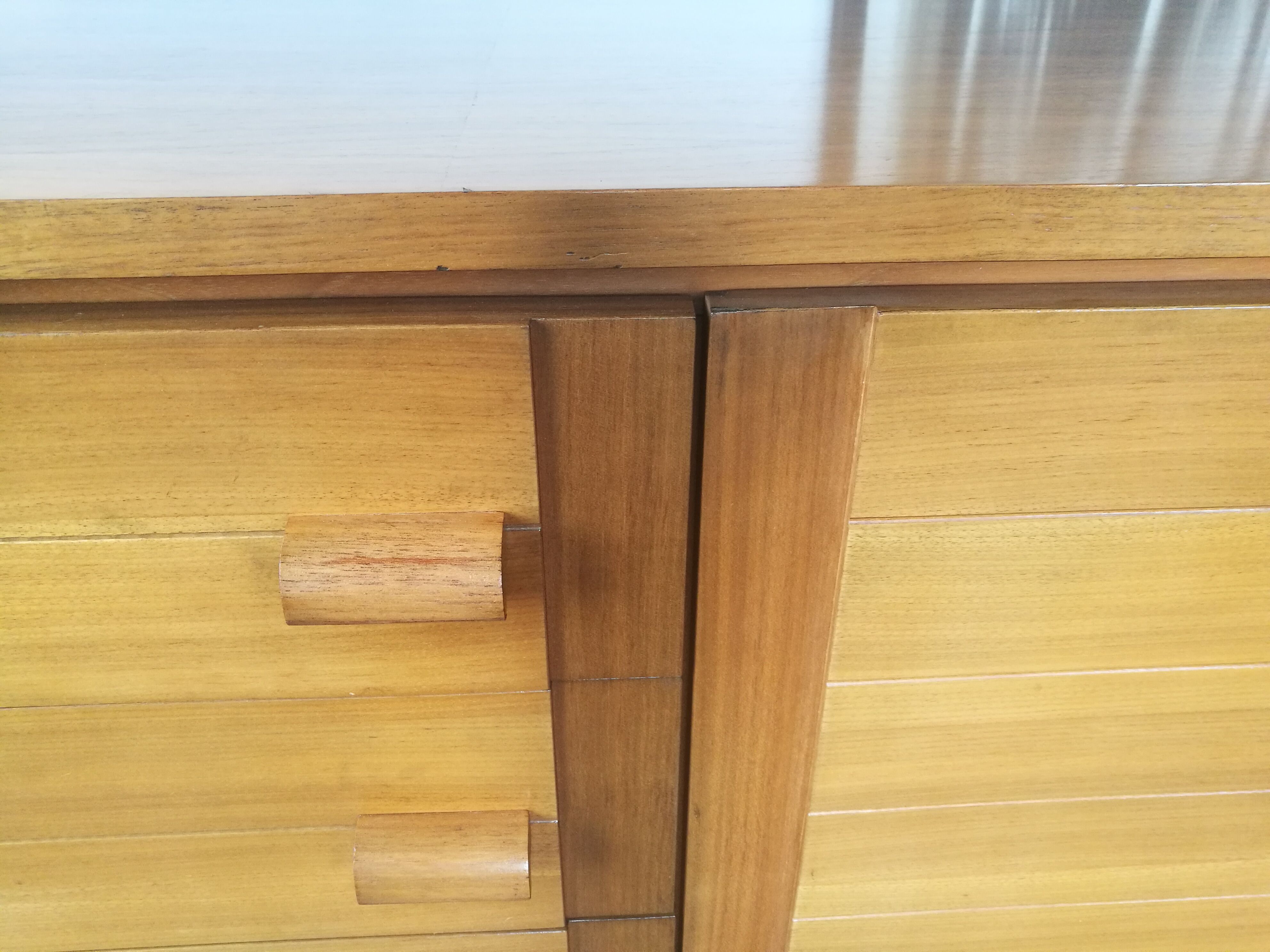 Large vintage row in blond wood