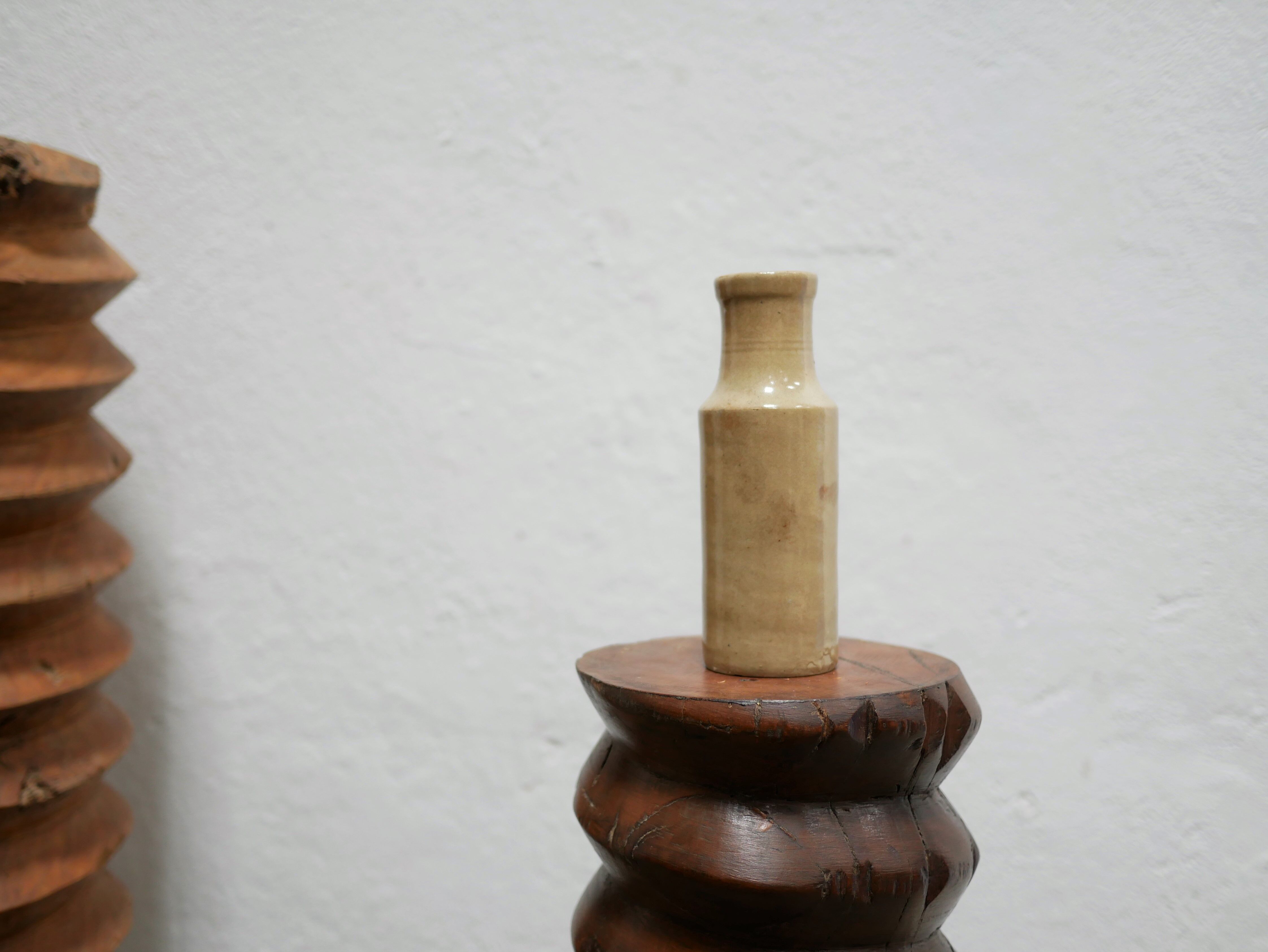 Vintage beige sandstone vase