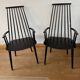 Armchair with armrests and Scandinavian bridge slats