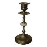 Brass alabaster torch candle holder