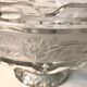 Cut and engraved crystal footed bowl, floral decoration – classic style / centrepiece - 20th century